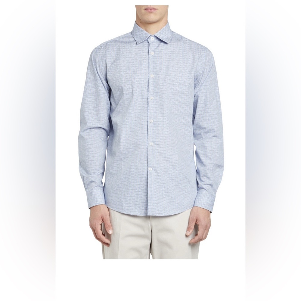 NWT Salvatore Ferragamo Papillon Print Sport Blue Shirt
Medium